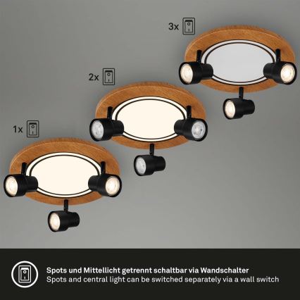 Brilo - LED taklampa LED/12W/230V + 3xGU10/9W 3000K