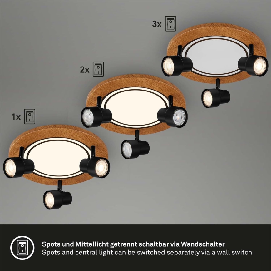 Brilo - LED taklampa LED/12W/230V + 3xGU10/9W 3000K