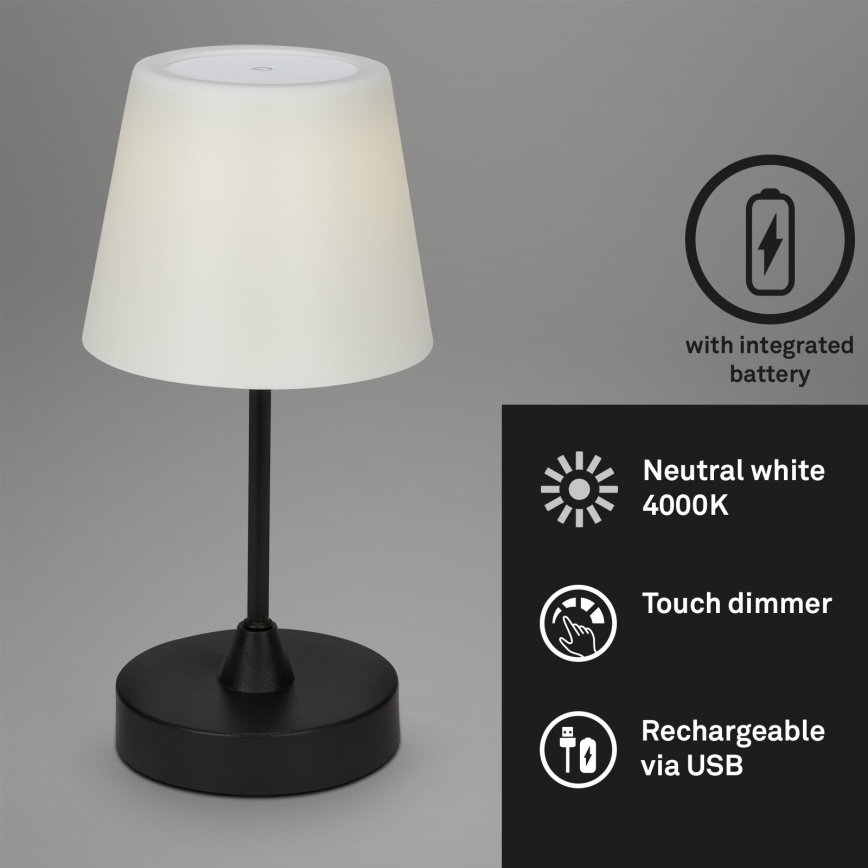 Brilo - LED Utomhus ljusreglerad rechargeable lampa LED/3W/5V IP44