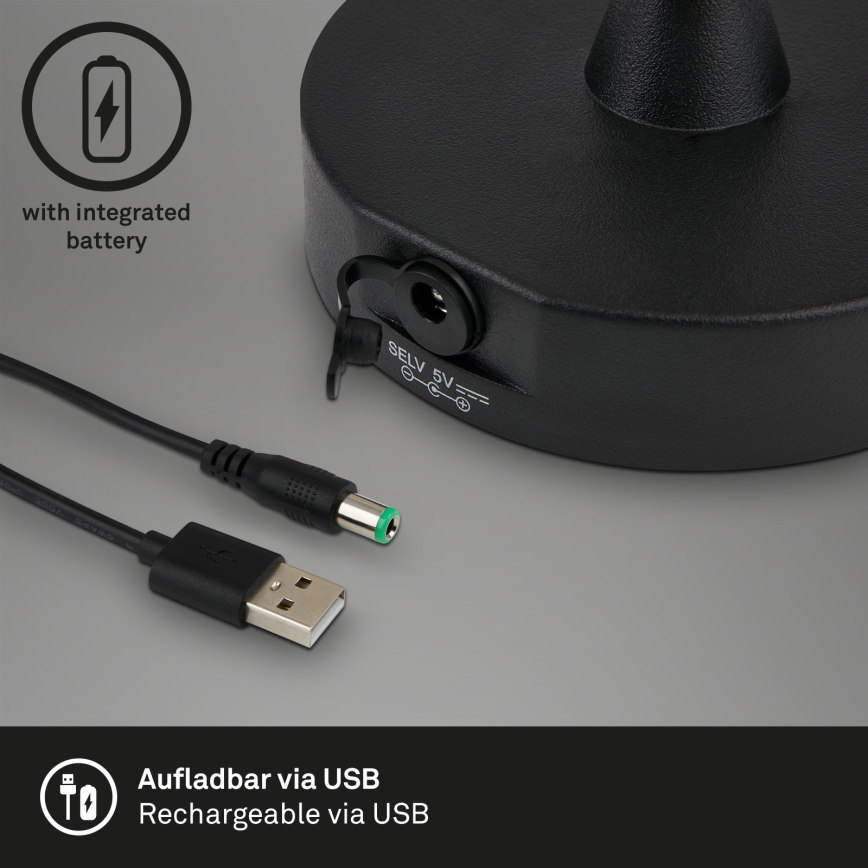 Brilo - LED Utomhus ljusreglerad rechargeable lampa LED/3W/5V IP44