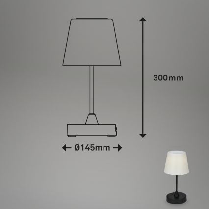 Brilo - LED Utomhus ljusreglerad rechargeable lampa LED/3W/5V IP44