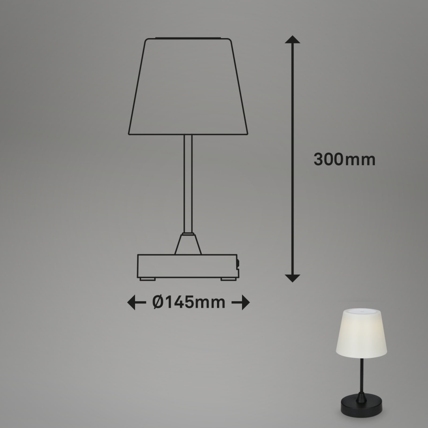 Brilo - LED Utomhus ljusreglerad rechargeable lampa LED/3W/5V IP44