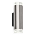 Brilo - LED vägglampa för utomhusbruk 2xGU10/4,7W/230V IP44 4000K matt krom
