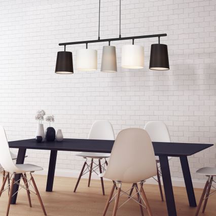 Brilo - Ljuskrona med textilsladd SHADES 5xE14/40W/230V