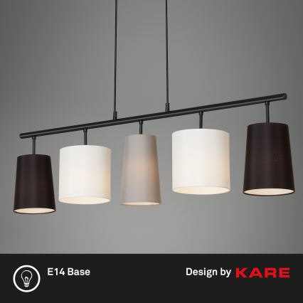 Brilo - Ljuskrona med textilsladd SHADES 5xE14/40W/230V