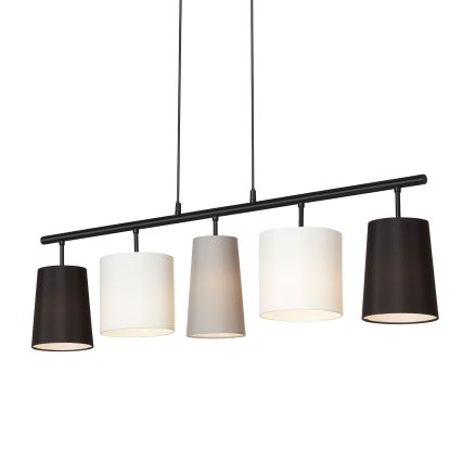 Brilo - Ljuskrona med textilsladd SHADES 5xE14/40W/230V