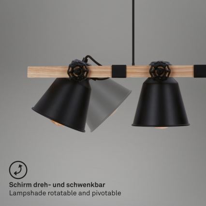 Brilo - Ljuskrona med textilsladd TALLE 4xE27/40W/230V gummiträd
