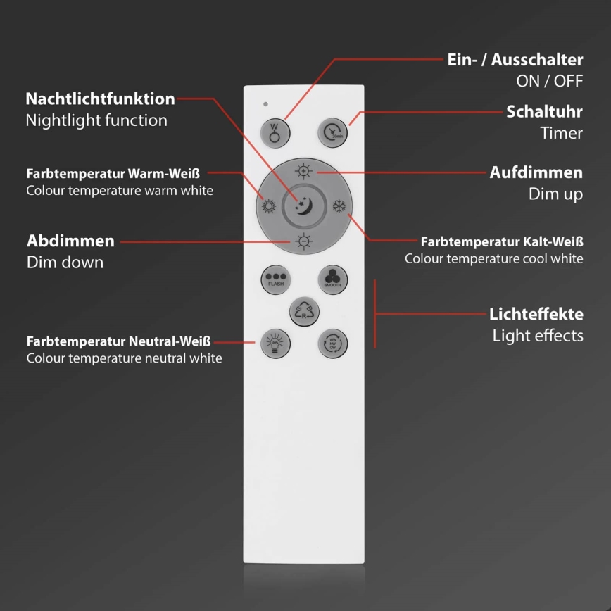 Brilo - RGBW Dimbar taklampa SLIM LED/24W/230V 3000-6500K 100x25 cm + fjärrkontroll