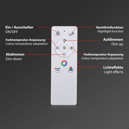 Brilo - RGBW Dimbar taklampa SLIM LED/40W/230V 3000-6500K + fjärrkontroll