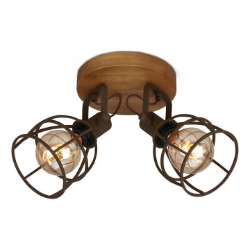 Brilo - Spotlight VINTAGE 2xE27/25W/230V brun