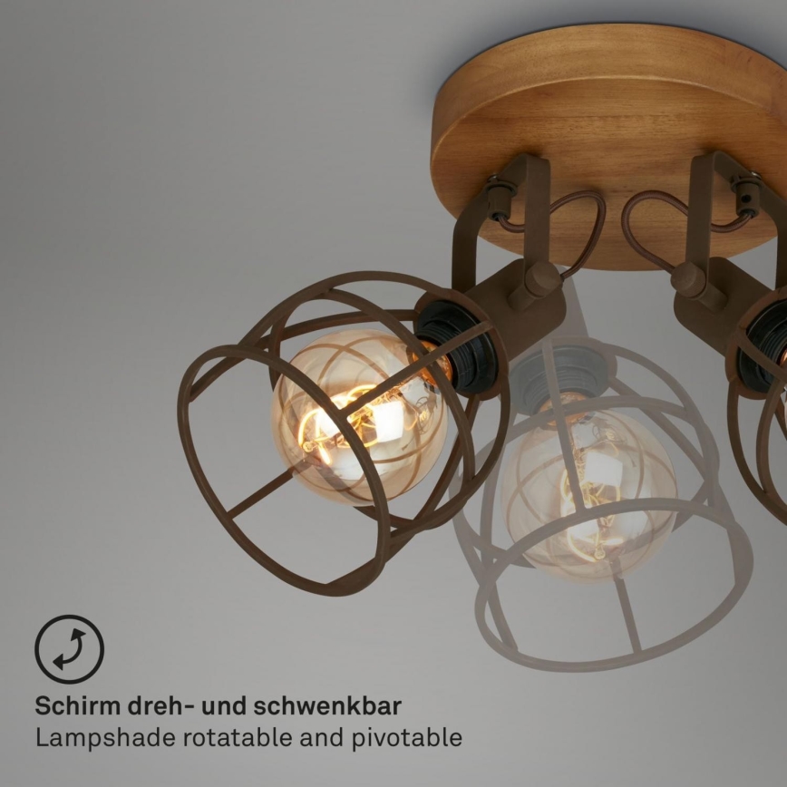 Brilo - Spotlight VINTAGE 2xE27/25W/230V brun