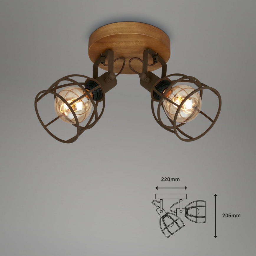 Brilo - Spotlight VINTAGE 2xE27/25W/230V brun