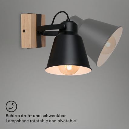 Brilo - Väggspotlight TALLE  1xE27/40W/230V gummiträd