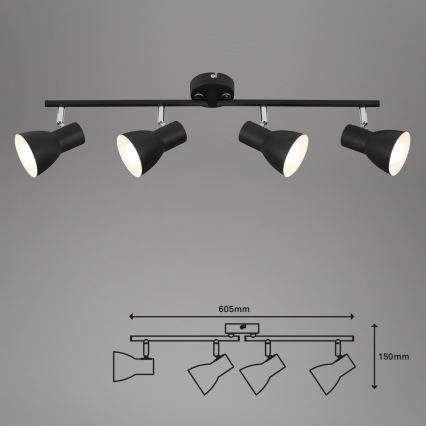 Briloner 10698890 - Spotlight 4xE14/25W/230V svart