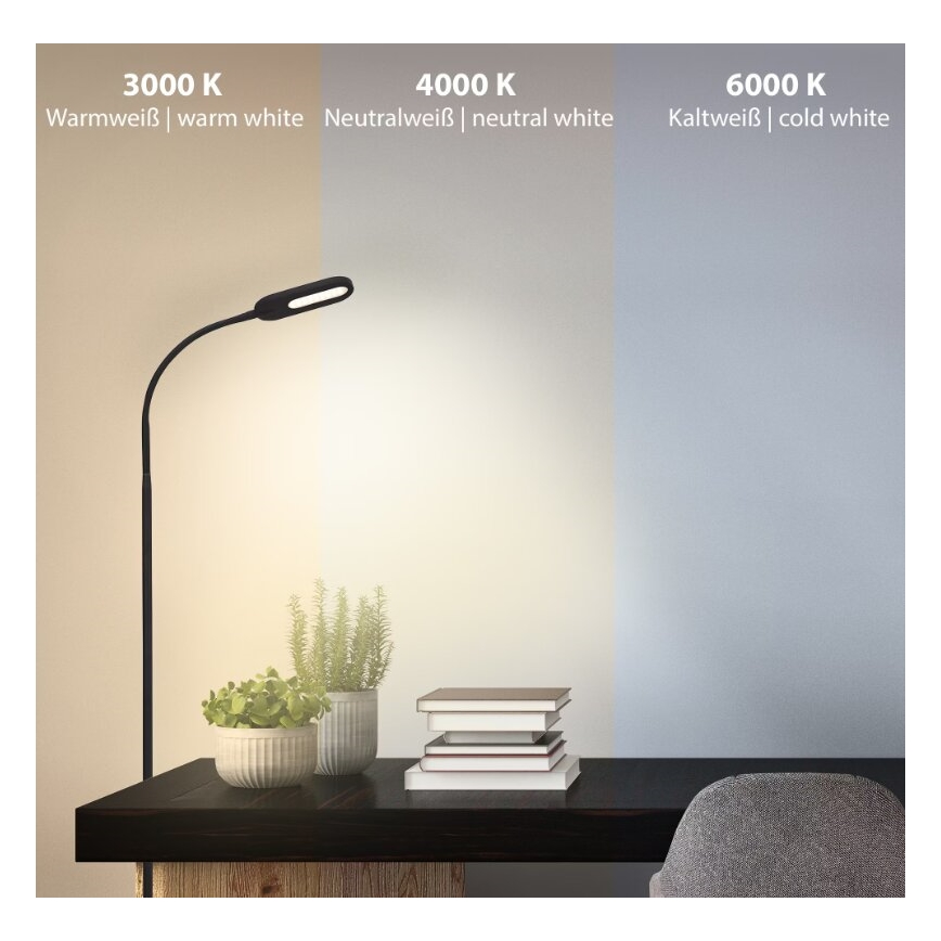 Briloner 1297-015 - LED Ljusreglerad flexibel golvlampa LED/6,6W/230V 3000K/4000K/6000K