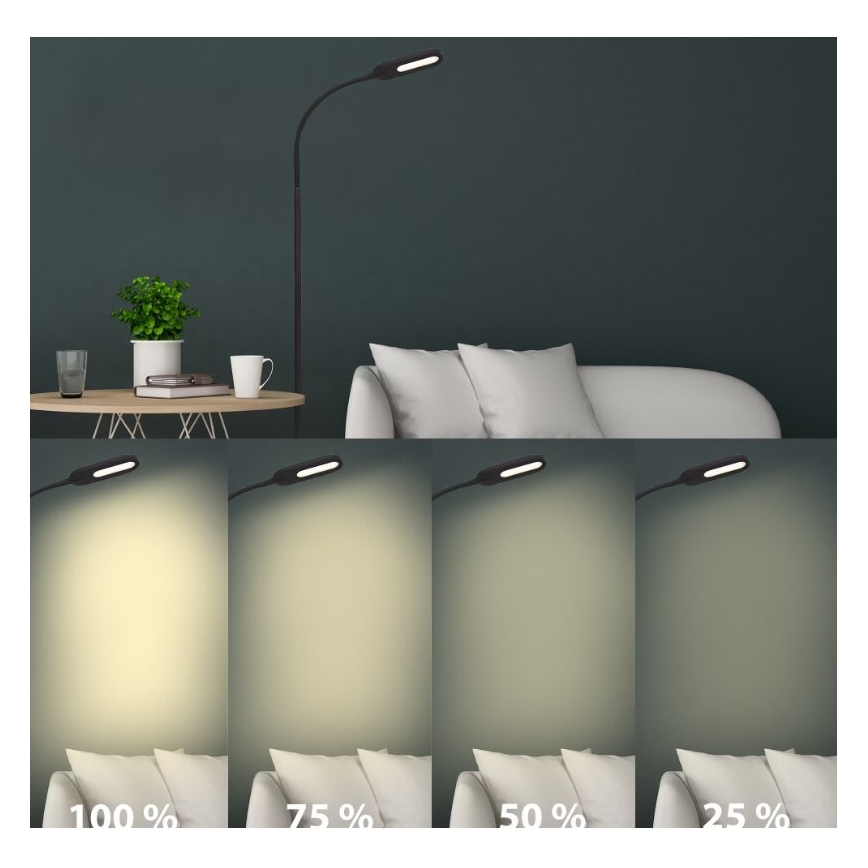 Briloner 1297-015 - LED Ljusreglerad flexibel golvlampa LED/6,6W/230V 3000K/4000K/6000K