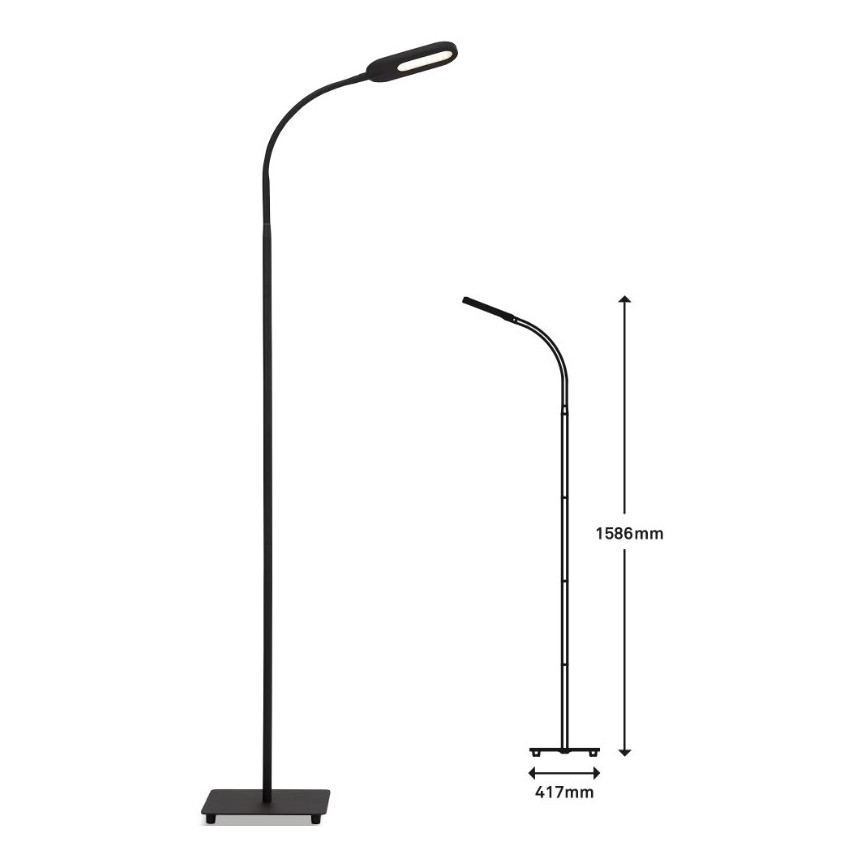 Briloner 1297-015 - LED Ljusreglerad flexibel golvlampa LED/6,6W/230V 3000K/4000K/6000K