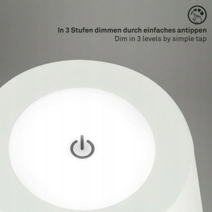 Briloner 1438016 - LED Ljusreglerad beröring golvlampa 3i1 LED/3,5W/5V IP44 3000K 38-130 cm vit