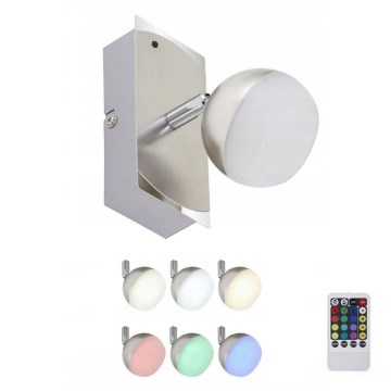 Briloner 2040-012 - LED RGB Dimbar spotlight 1xLED/3,3W/230V + Fjärrkontroll