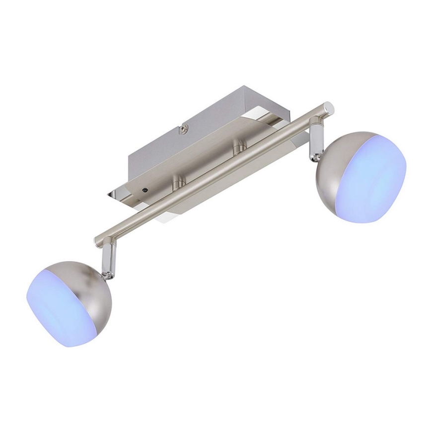 Briloner 2040-022 - LED RGB Dimbar spotlight 2xLED/3,3W/230V + Fjärrkontroll
