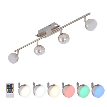 Briloner 2040-042 - LED RGB Dimbar spotlight BAFFLE 4xLED/3,3W/230V + fjärrkontroll