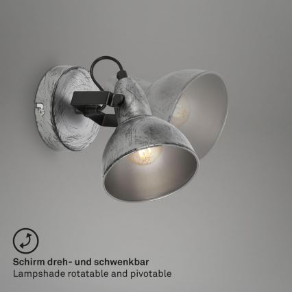 Briloner 2049-014 - Väggspotlight RETRO 1xE14/40W/230V grå