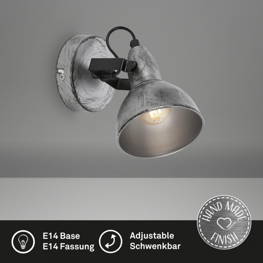 Briloner 2049-014 - Väggspotlight RETRO 1xE14/40W/230V grå
