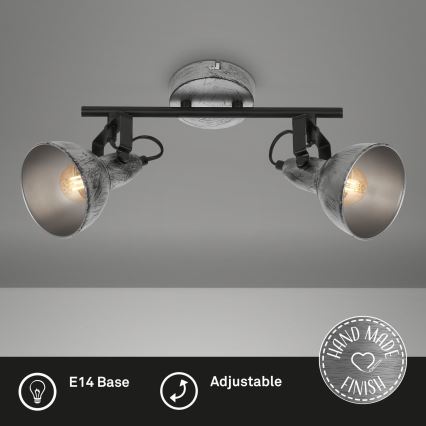 Briloner 2049-024 - Spotlight RETRO 2xE14/40W/230V grå