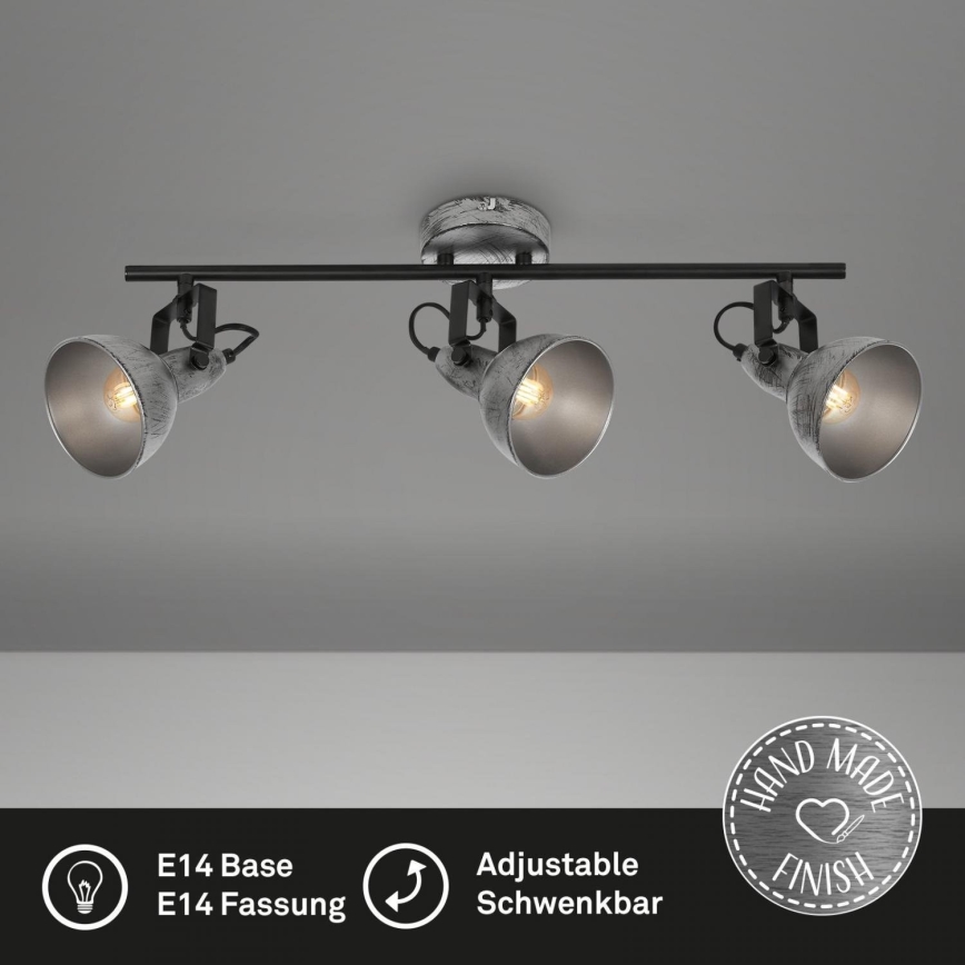 Briloner 2049-034 - Spotlight RETRO 3xE14/40W/230V grå
