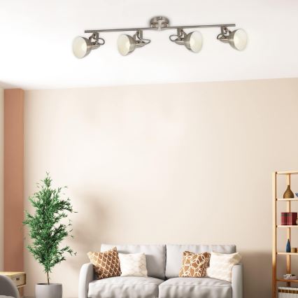 Briloner 2049-042 - Takspot 4xE14/40W/230V, silverfärgad