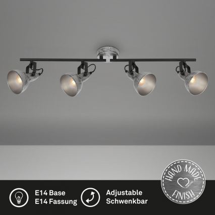 Briloner 2049-044 - Spotlight RETRO 4xE14/40W/230V grå