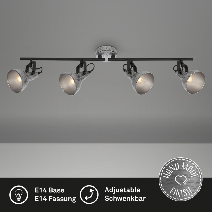 Briloner 2049-044 - Spotlight RETRO 4xE14/40W/230V grå