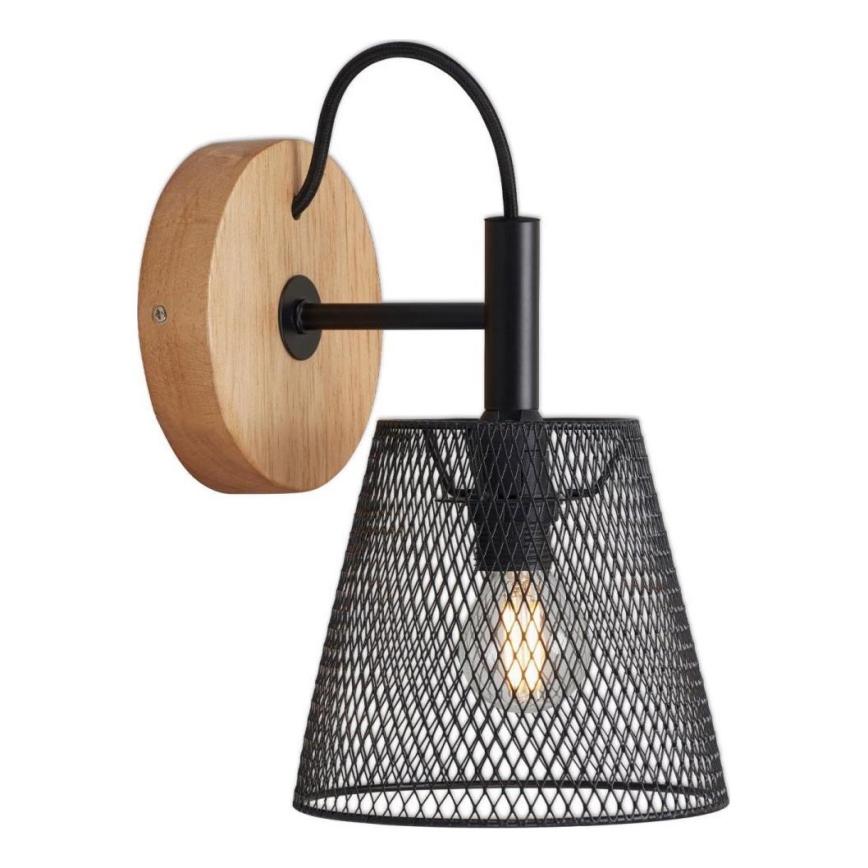 Briloner 2077-015 - Vägglampa WOOD & STYLE 1xE14/25W/230V gummiträd