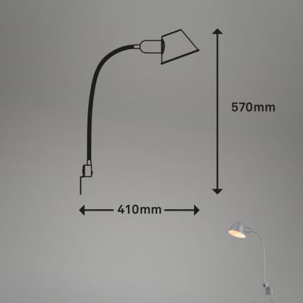 Briloner 2079-014 - Vägg flexible lampa 1xE27/10W/230V silver