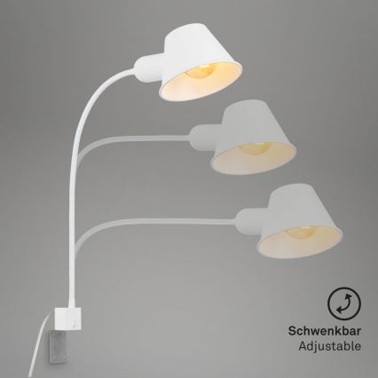 Briloner 2079-016 - Vägg flexible lampa 1xE27/10W/230V vit