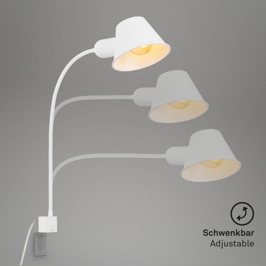 Briloner 2079-016 - Vägg flexible lampa 1xE27/10W/230V vit