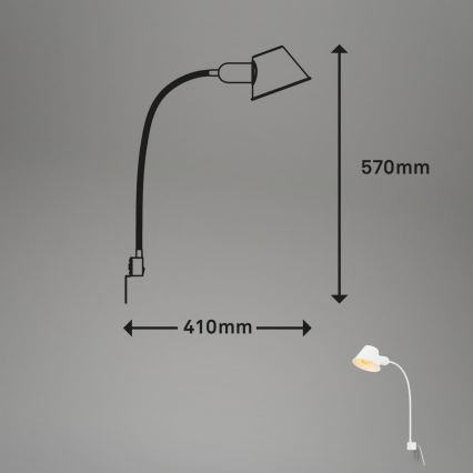 Briloner 2079-016 - Vägg flexible lampa 1xE27/10W/230V vit
