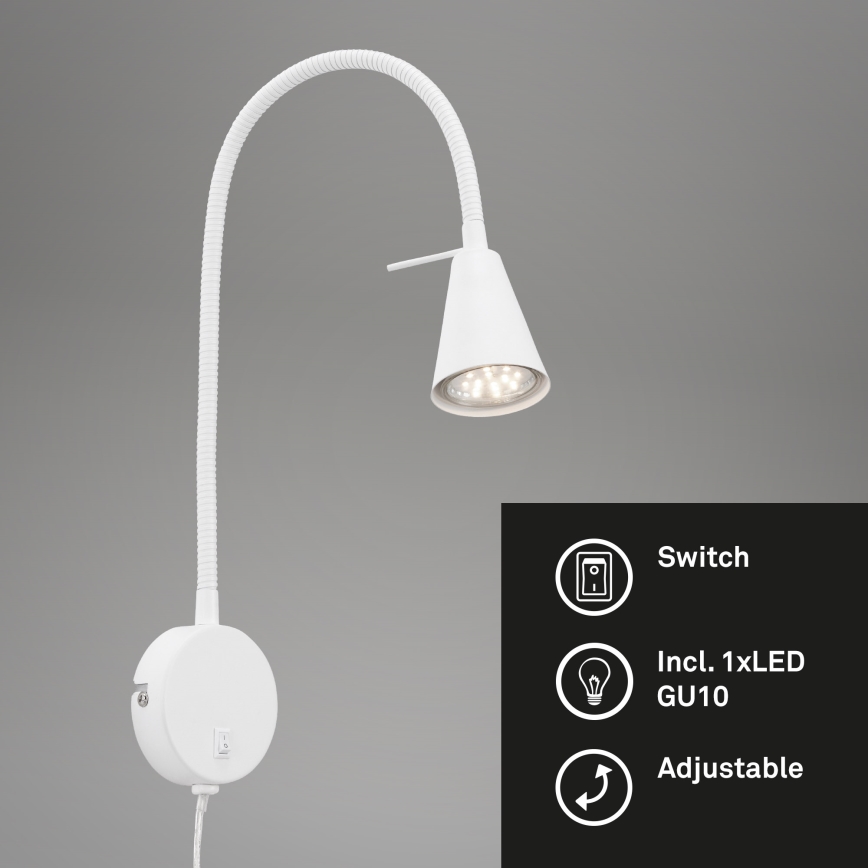 Briloner 2082-016 - LED vägglampa COMFORT LIGHT 1xGU10/5W/230V vit
