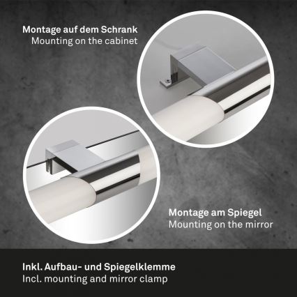 Briloner 2113-118 - Badrumsspegel med LED-belysning LED/12W/230V IP44 47 cm skinande krom