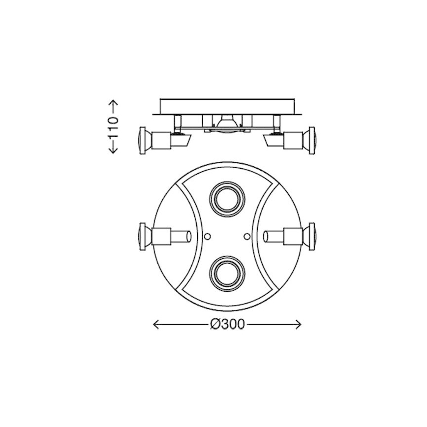 Briloner 2159-048LM - LED spotlight SPLASH 4xGU10/3W/230V