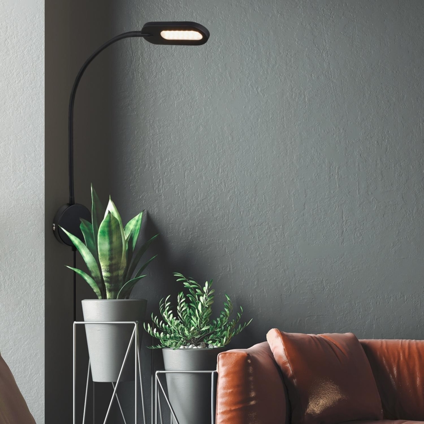 Briloner 2177015 - LED Ljusreglerad flexible wall lampa LED/6W/230V svart