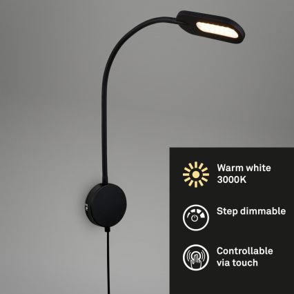 Briloner 2177015 - LED Ljusreglerad flexible wall lampa LED/6W/230V svart