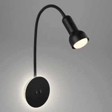 Briloner 2178015 - LED Vägg flexible lampa 1xE14/10W/230V + LED/3W svart