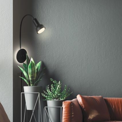 Briloner 2178015 - LED Vägg flexible lampa 1xE14/10W/230V + LED/3W svart