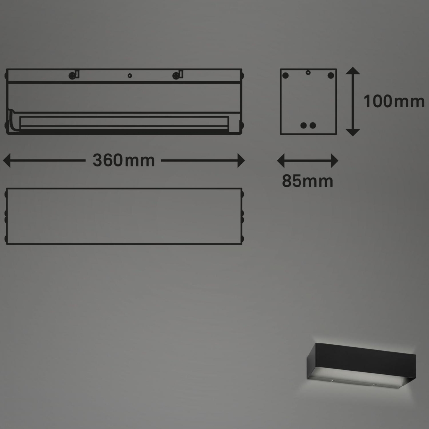 Briloner 2204-015 - LED vägglampa för utomhusbruk LED/8W/230V IP44 svart