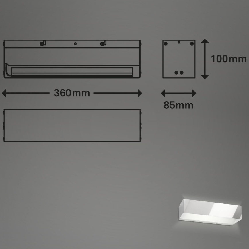 Briloner 2204-018 - LED vägglampa för utomhusbruk LED/8W/230V IP44 skinande krom