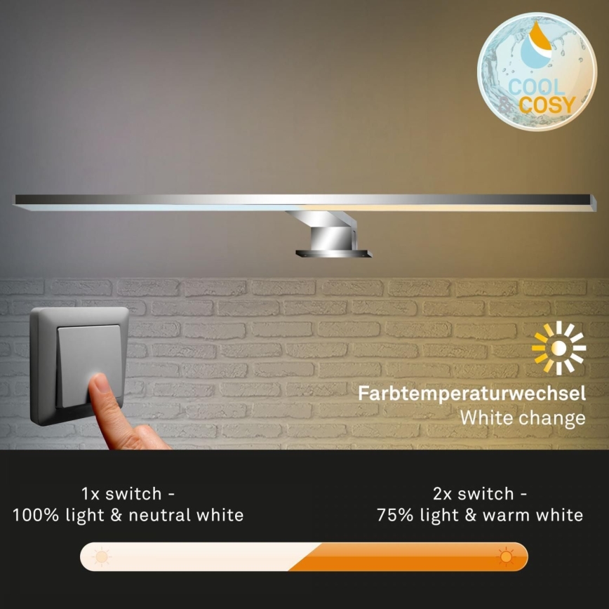 Briloner 2299-018 - LED dimbar badrumsspegelbelysning COOL&COSY LED/8W/230V 2700/4000K IP44