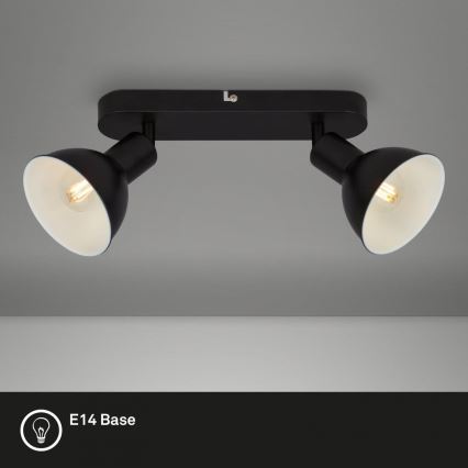 Briloner 2674-025 - Spotlight RETRO 2xE14/25W/230V svart