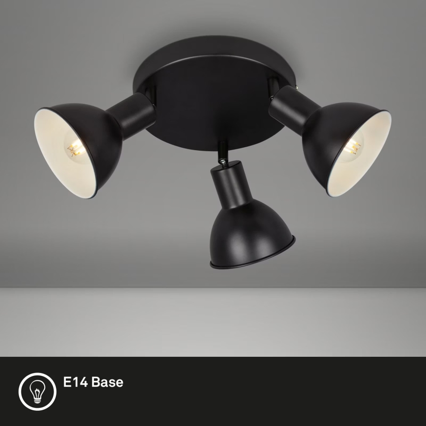Briloner 2674-035 - Spotlight RETRO 3xE14/25W/230V svart