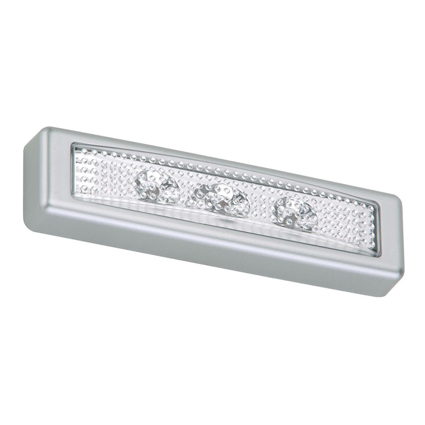 Briloner 2689-034 - LED Orienteringslampa med touch funktion LERO LED/0,18W/3xAAA silver